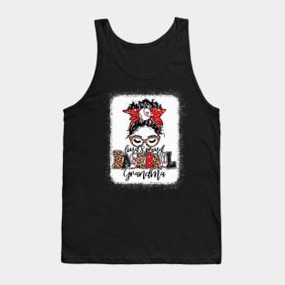 Baseball Grandma Messy Bun Shirt Leopard Baseball Grandma Tank Top